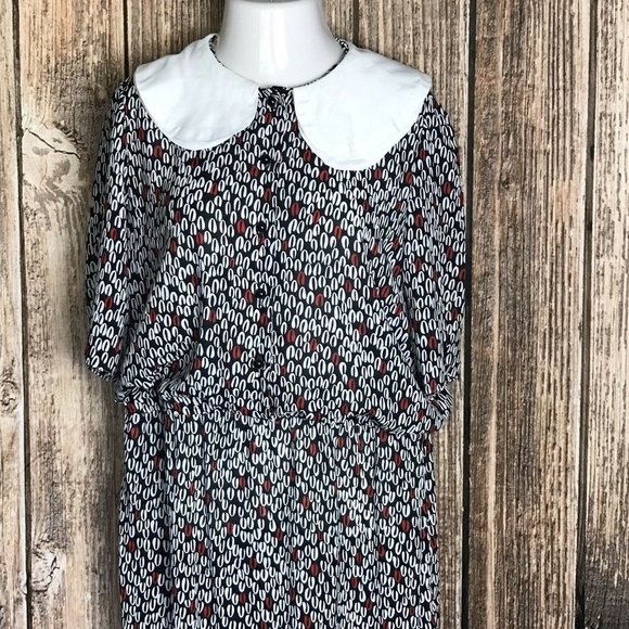 Studio 36 Modest Dress ~ Sz 18 ~ White, Black, Red - Picture 2 of 6